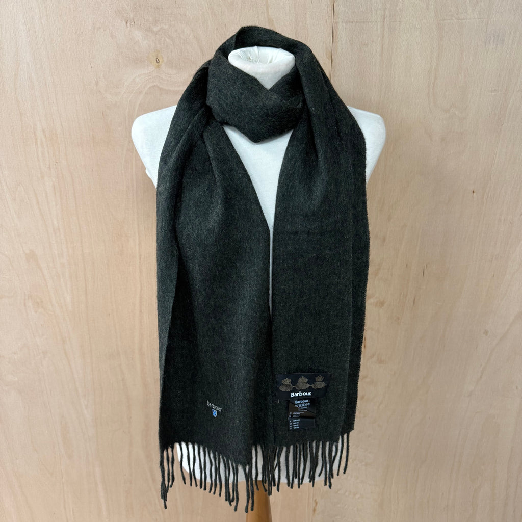 Barbour lambswool scarf seaweed green one size