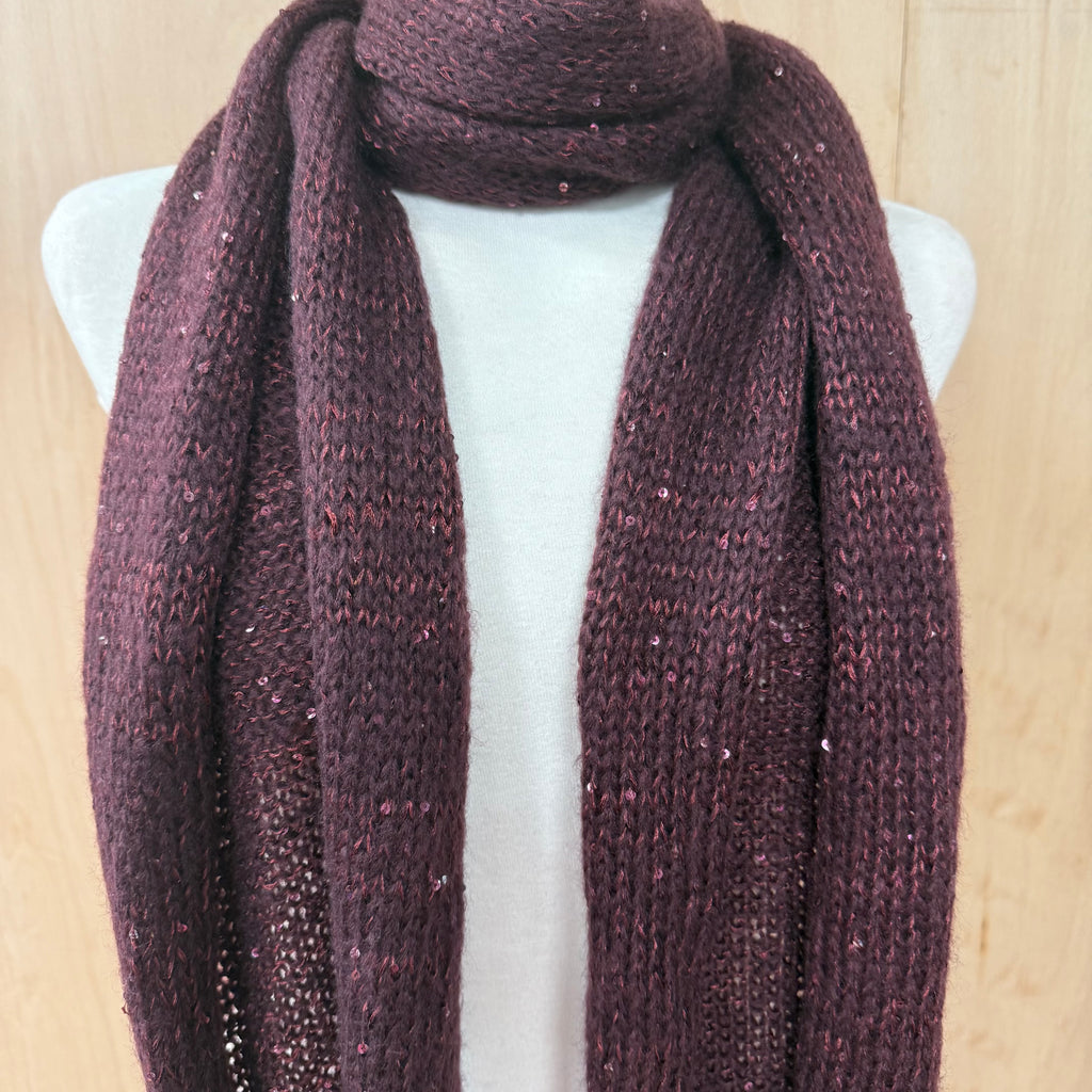 Marks & spencer maroon coloured sequin scarf