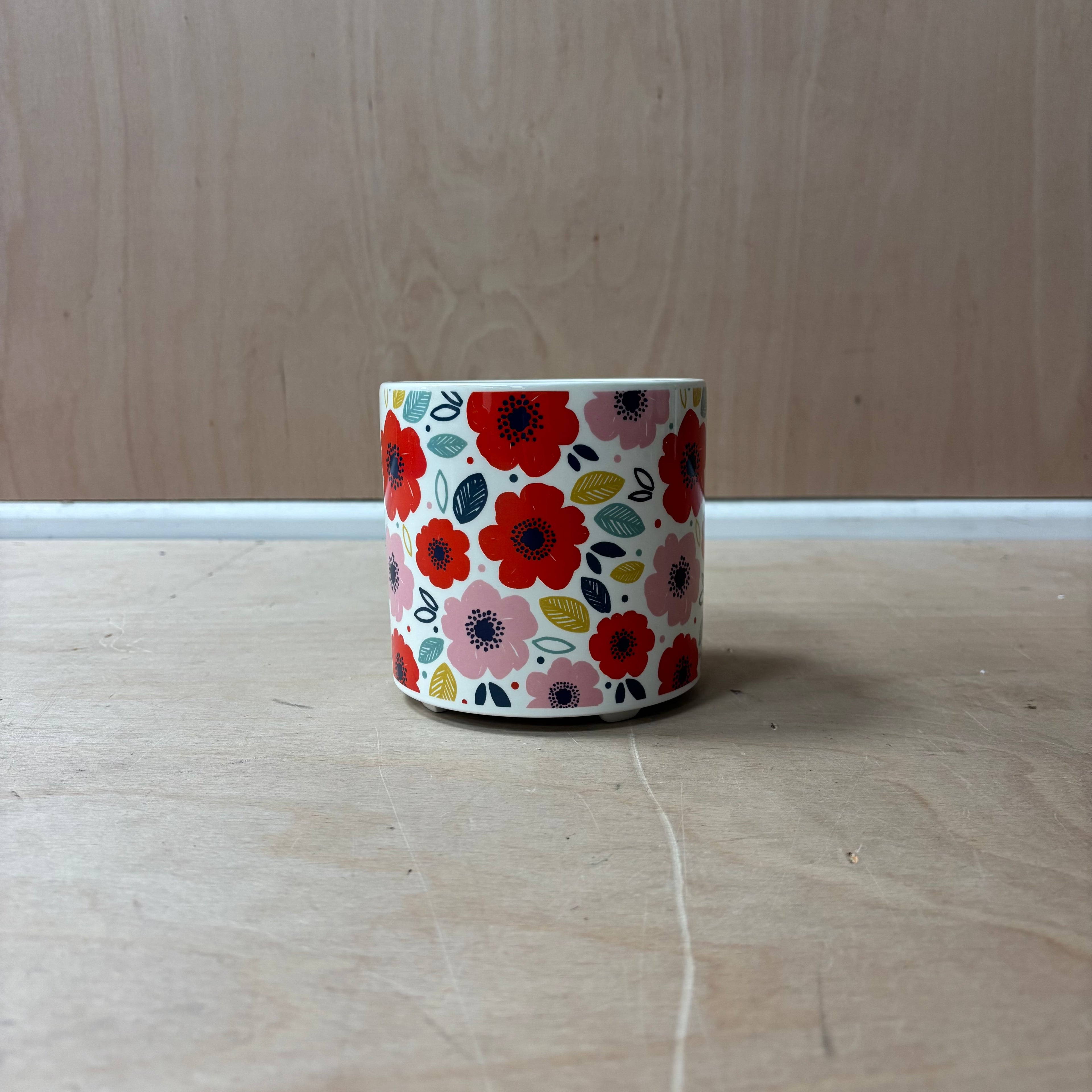 Poppy fields ceramic indoor plant pot