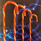 Festive 4 piece candy cane multifunction stake lights