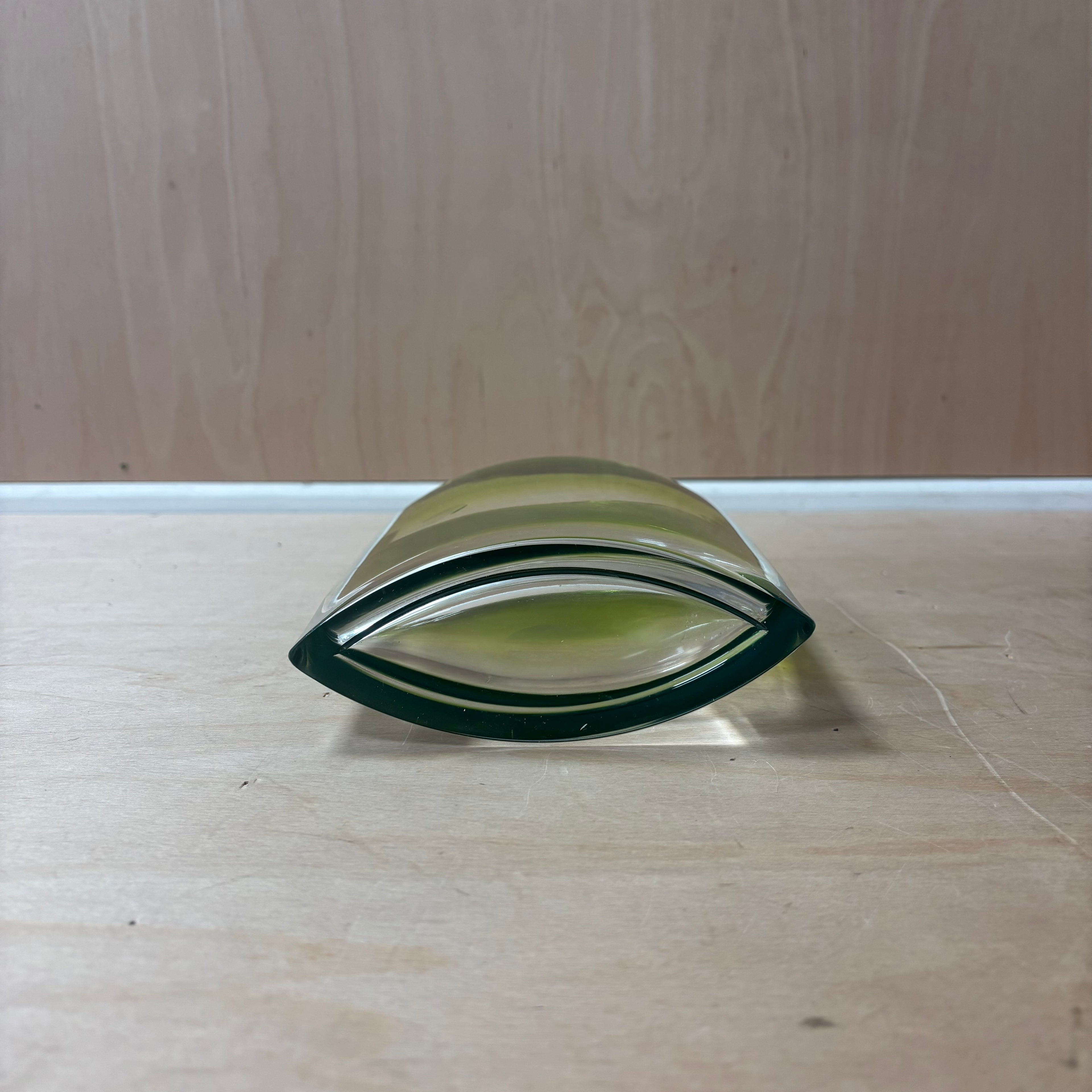 Large oval coloured glass vase