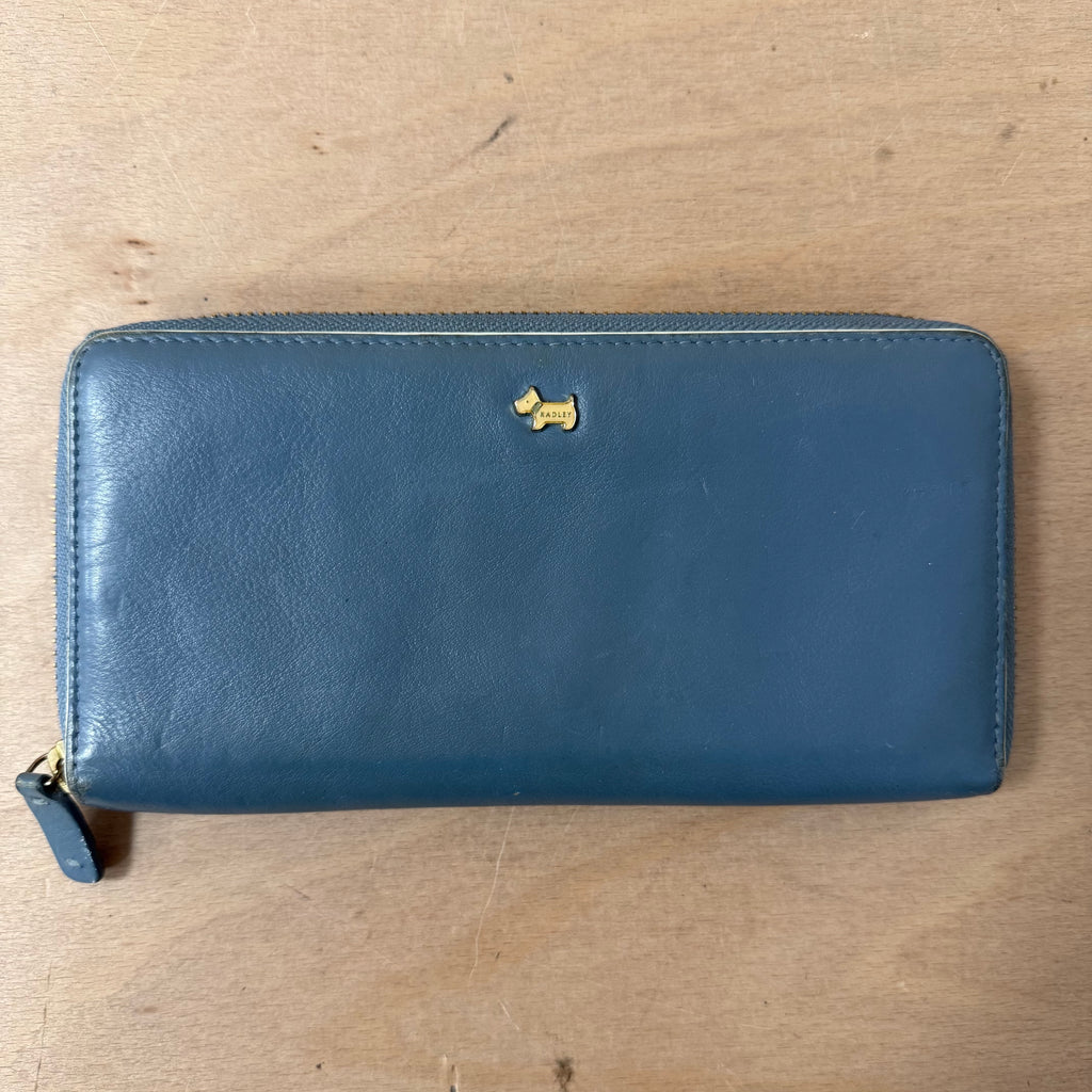 Radley light blue purse with gold hardware