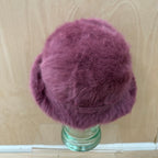 Kangol vintage fluffy berry coloured hat with bow