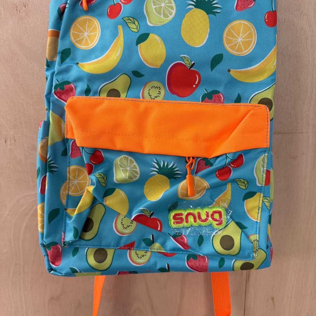 Snug children's backpack for school with fruit pattern