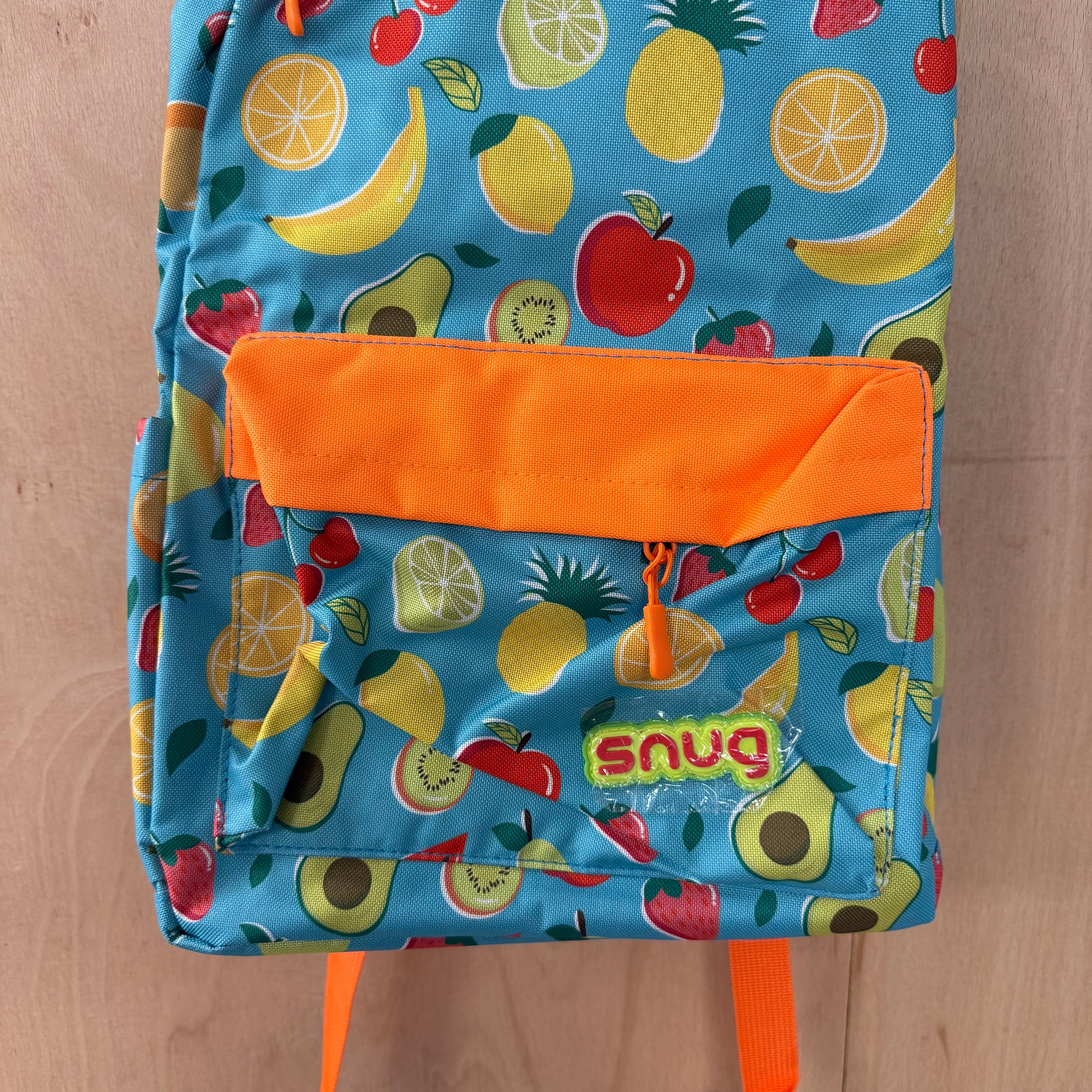 Snug children's backpack for school with fruit pattern