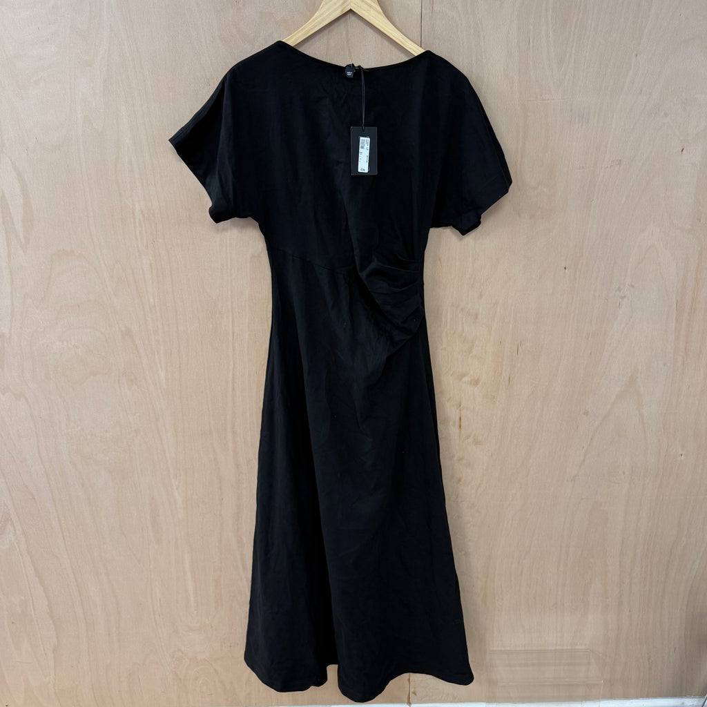 River island jersey black maxi dress size small brand new