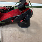 Shellys leather rose detailed circular heels size 6 UK