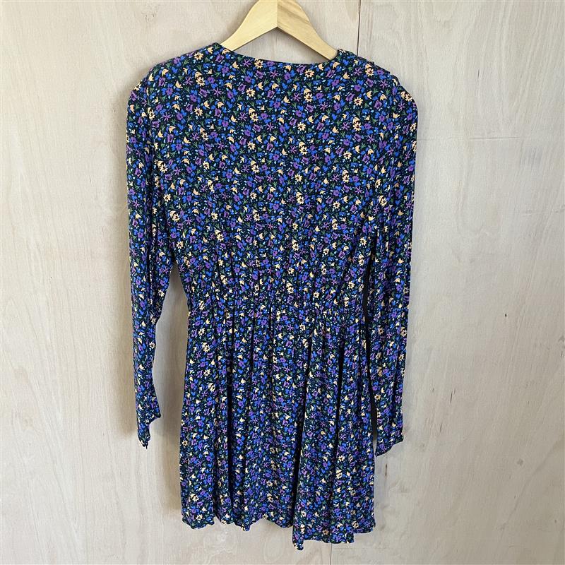 Zara navy floral skater dress
