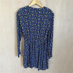 Zara navy floral skater dress