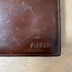 Fossil men's brown leather wallet