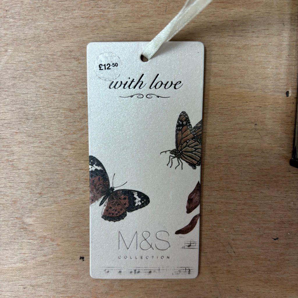 Marks & spencer with love mirror design with butterfly print lid jewellery box new
