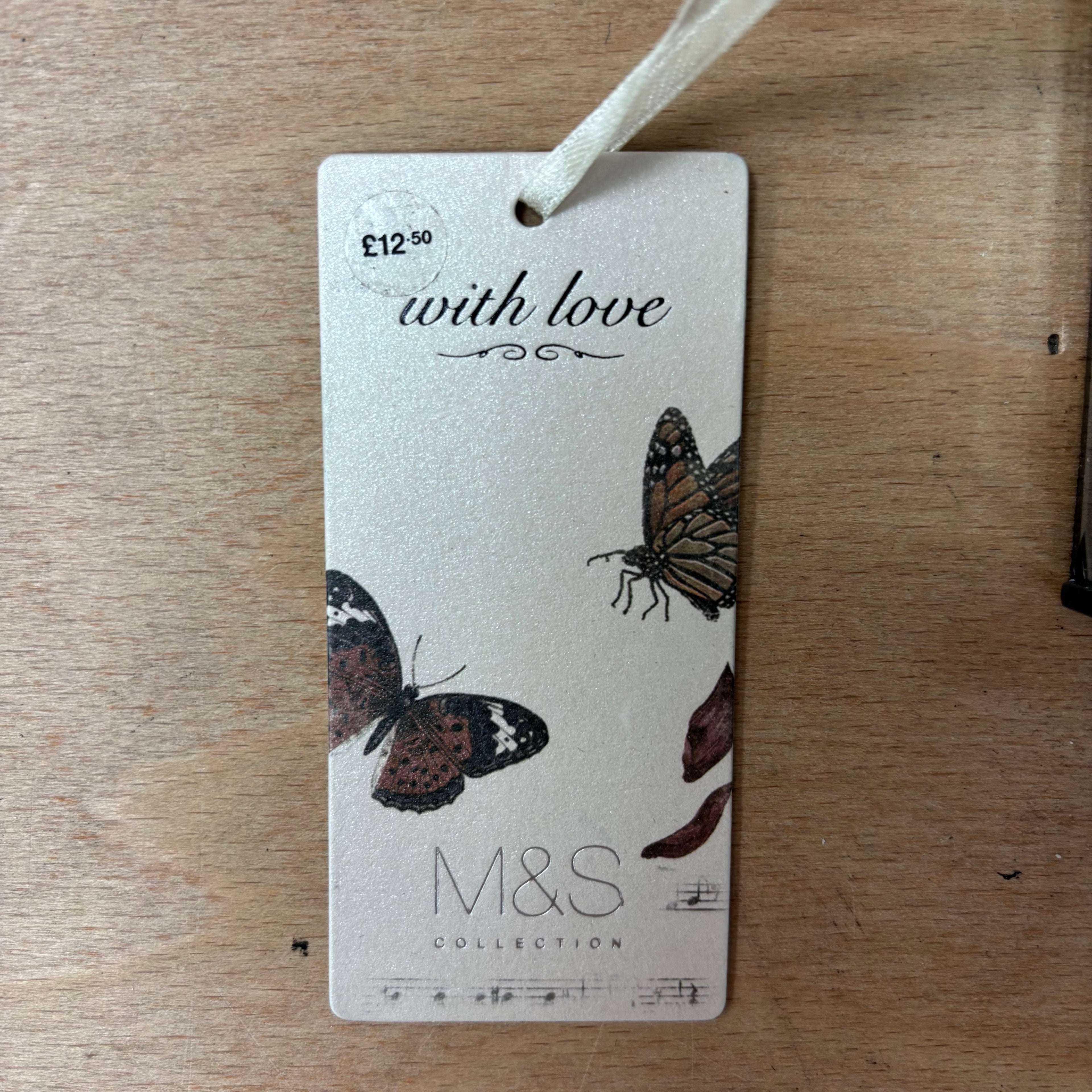 Marks & spencer with love mirror design with butterfly print lid jewellery box new