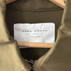 Zara outwear green trench coat size small