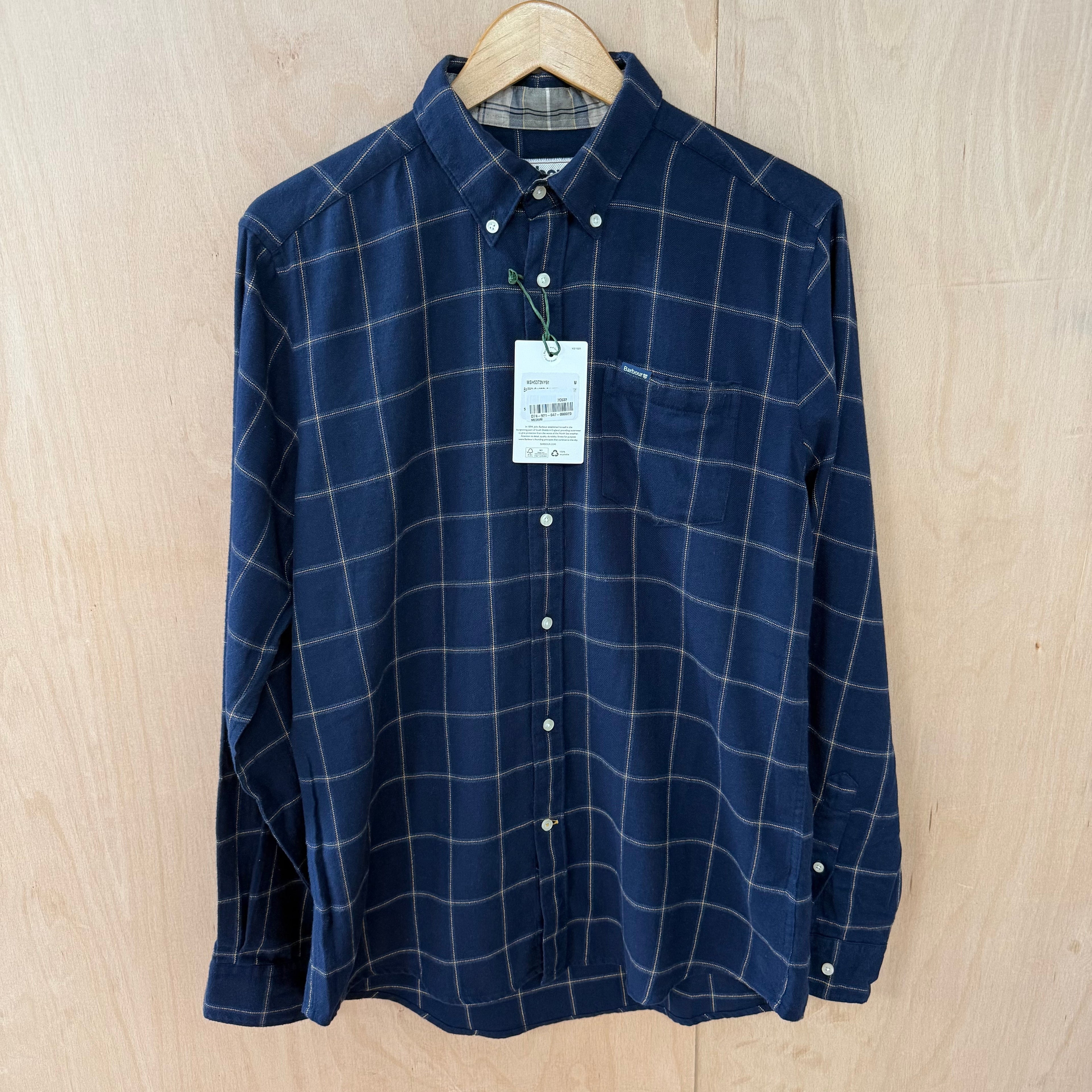 Barbour long sleeve checked shirt tailored fit size medium