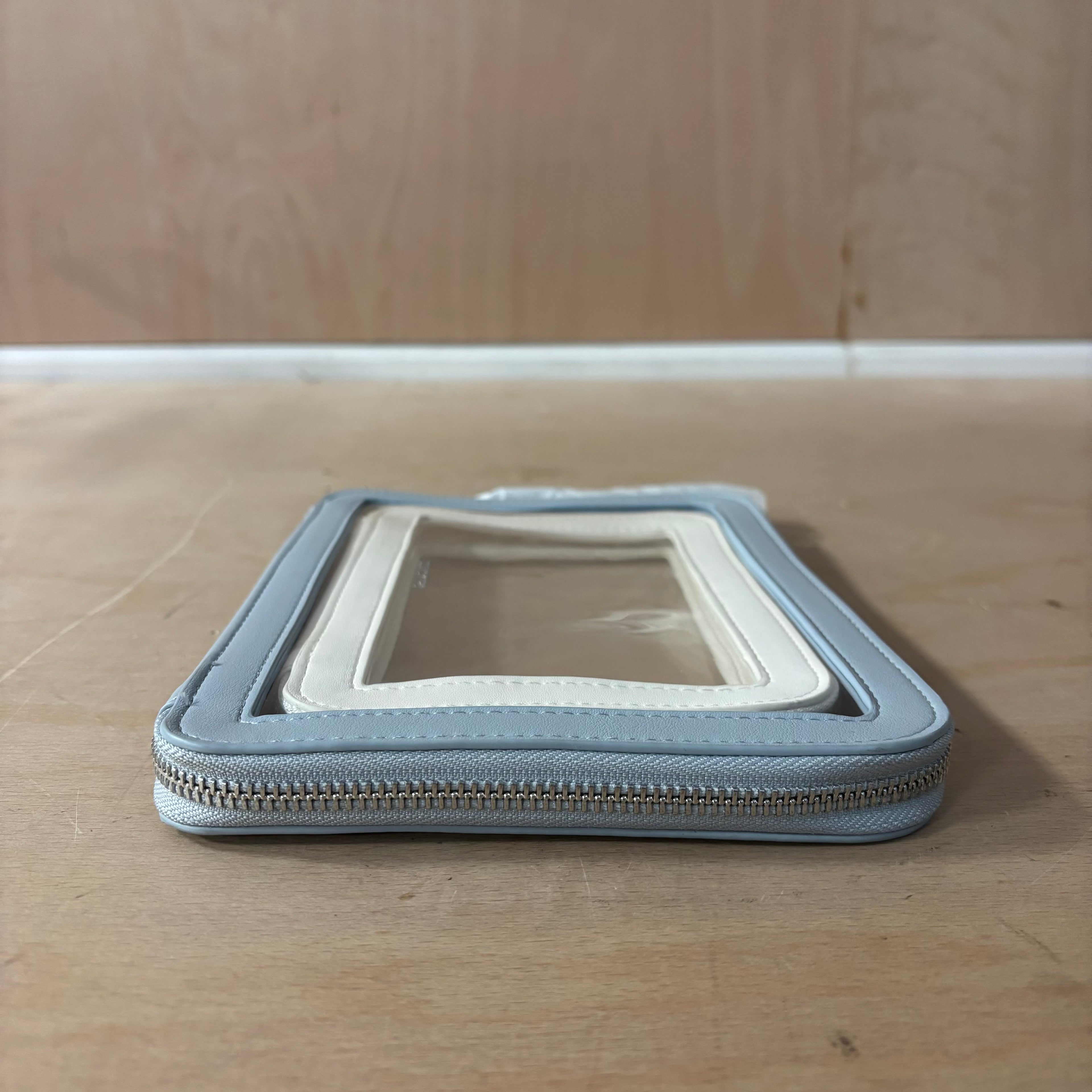 Stackers blue and ice white clear pouch set