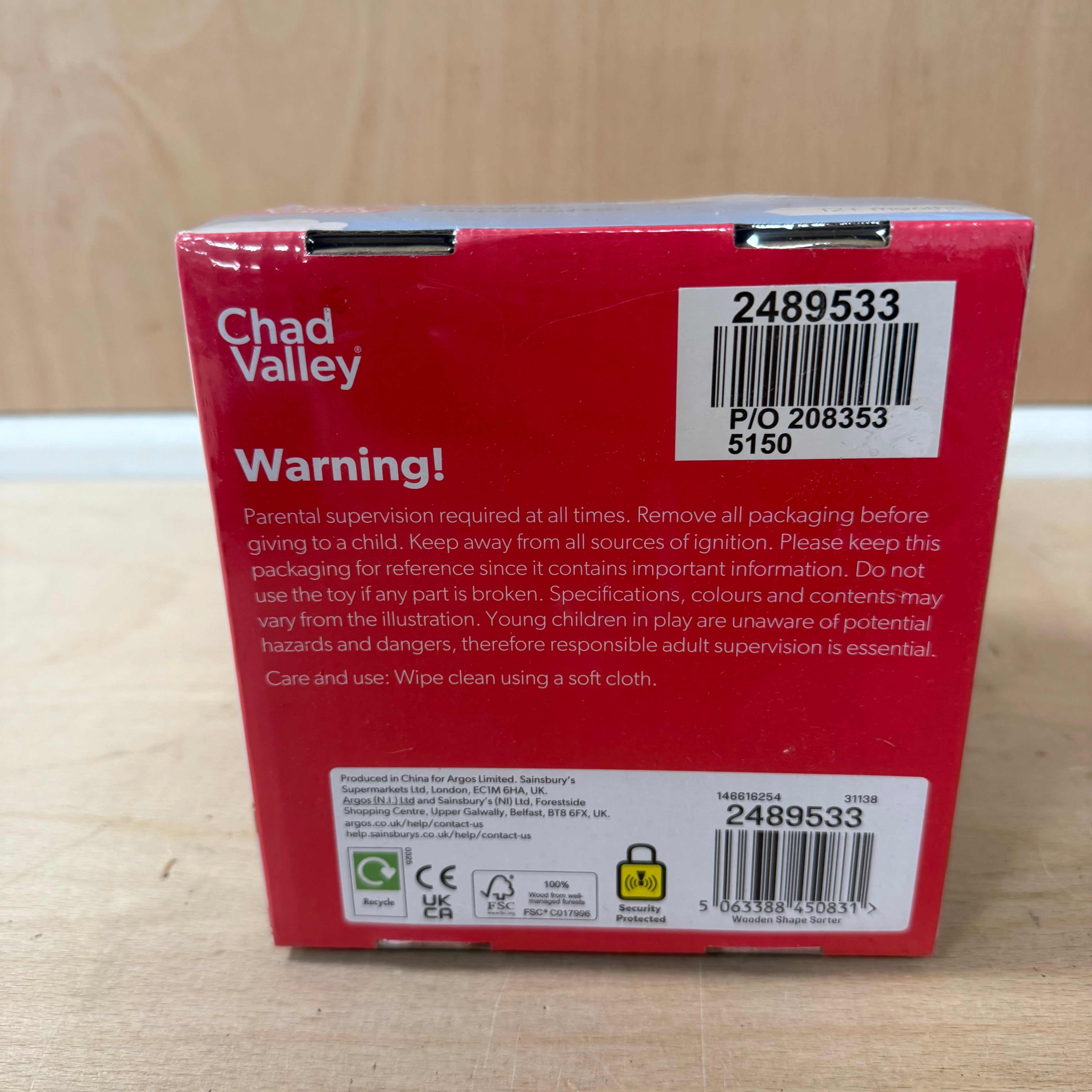 Chad valley wooden shape sorter new