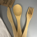 Sass & Belle bamboo cutlery set of 3 knife fork and spoon