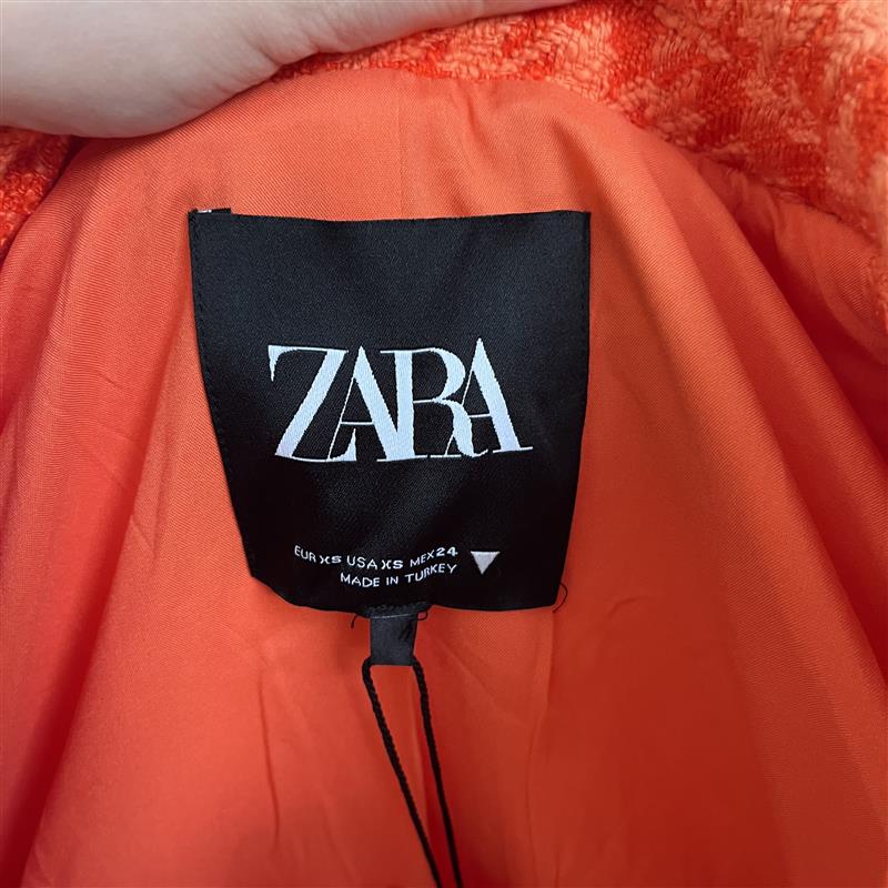 Zara orange cropped shacket