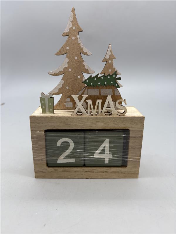 Festive wooden christmas countdown calendar