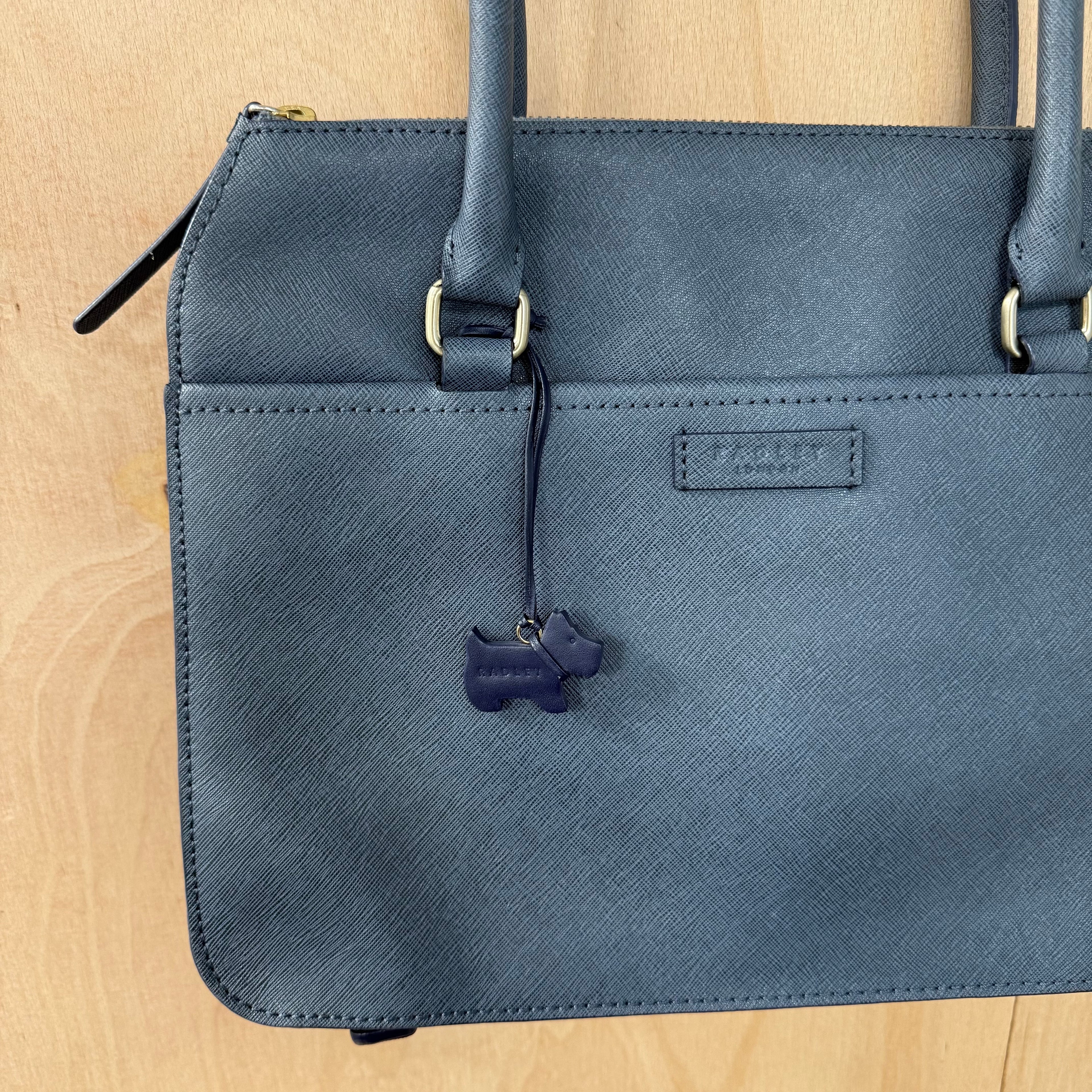 Radley leather blue double strap shoulder bag