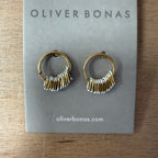 Oliver bonas white & gold stud & loop earrings
