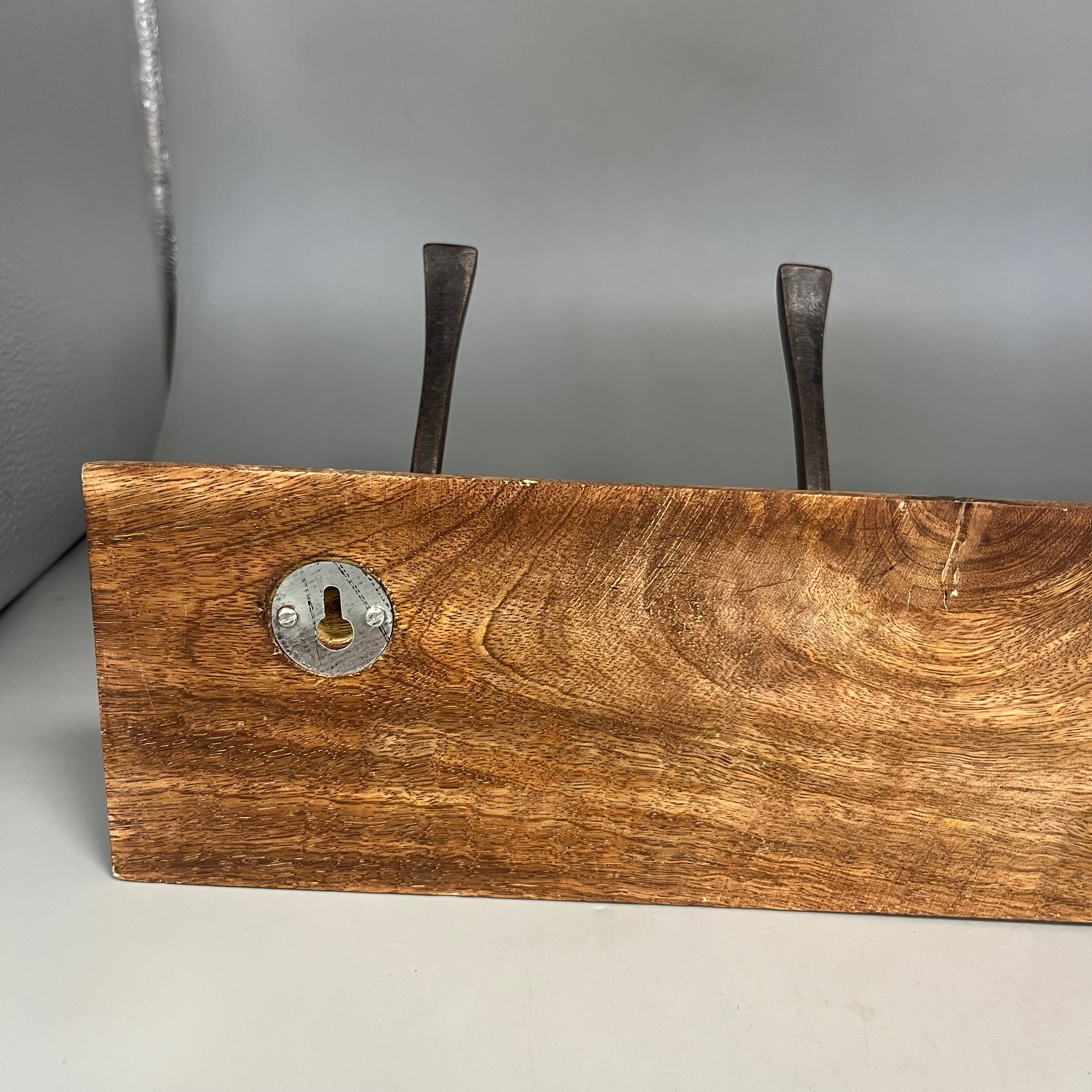 Hooks with wooden base