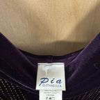 Pia vintage deep purple velvet bodycon dress with gold detailing size small