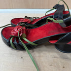 Shellys leather rose detailed circular heels size 6 UK