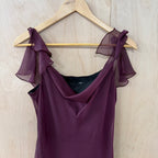 Wallis vintage purple floaty maxi dress size 12 petite