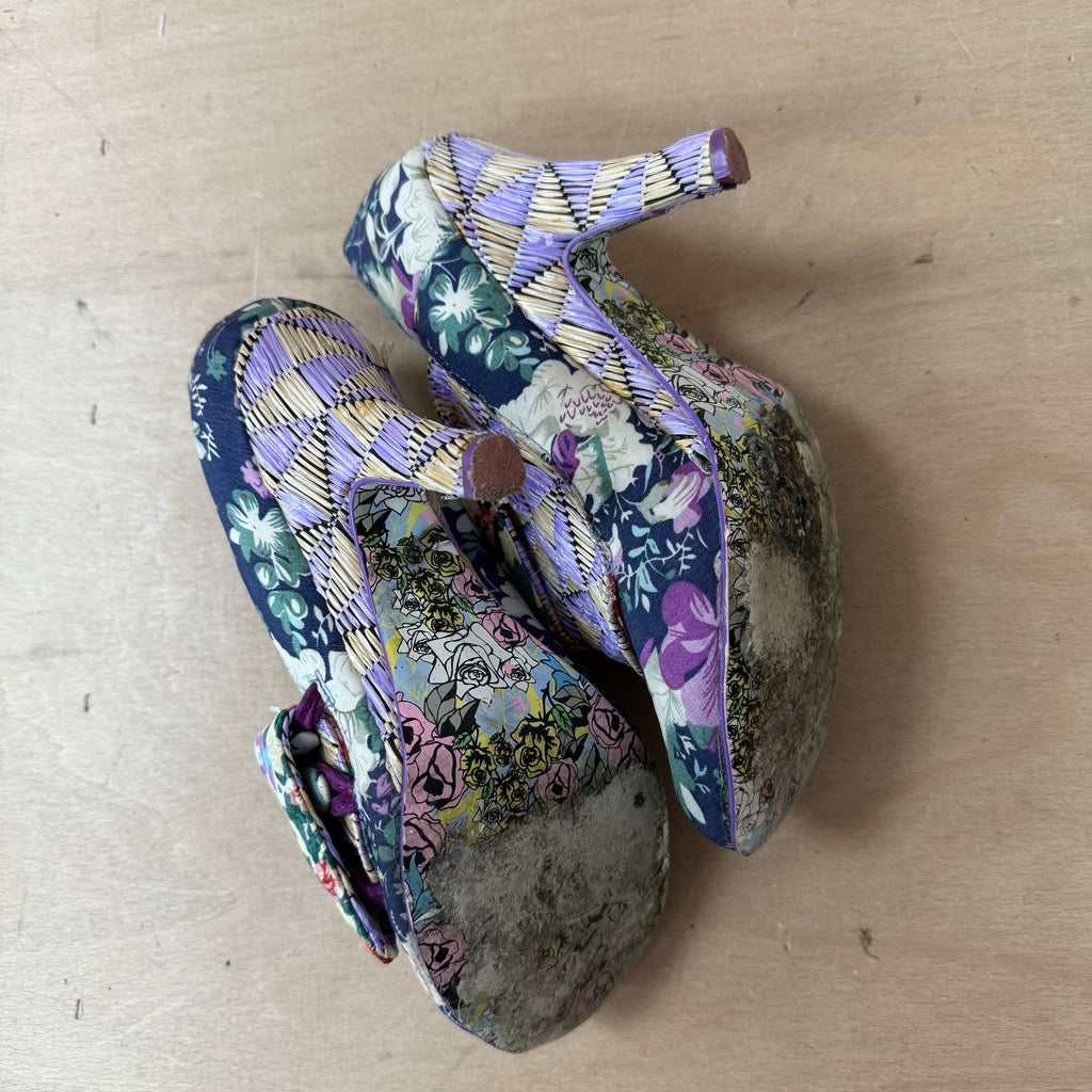 Irregular choice heels mutiny purple flick flack size 6