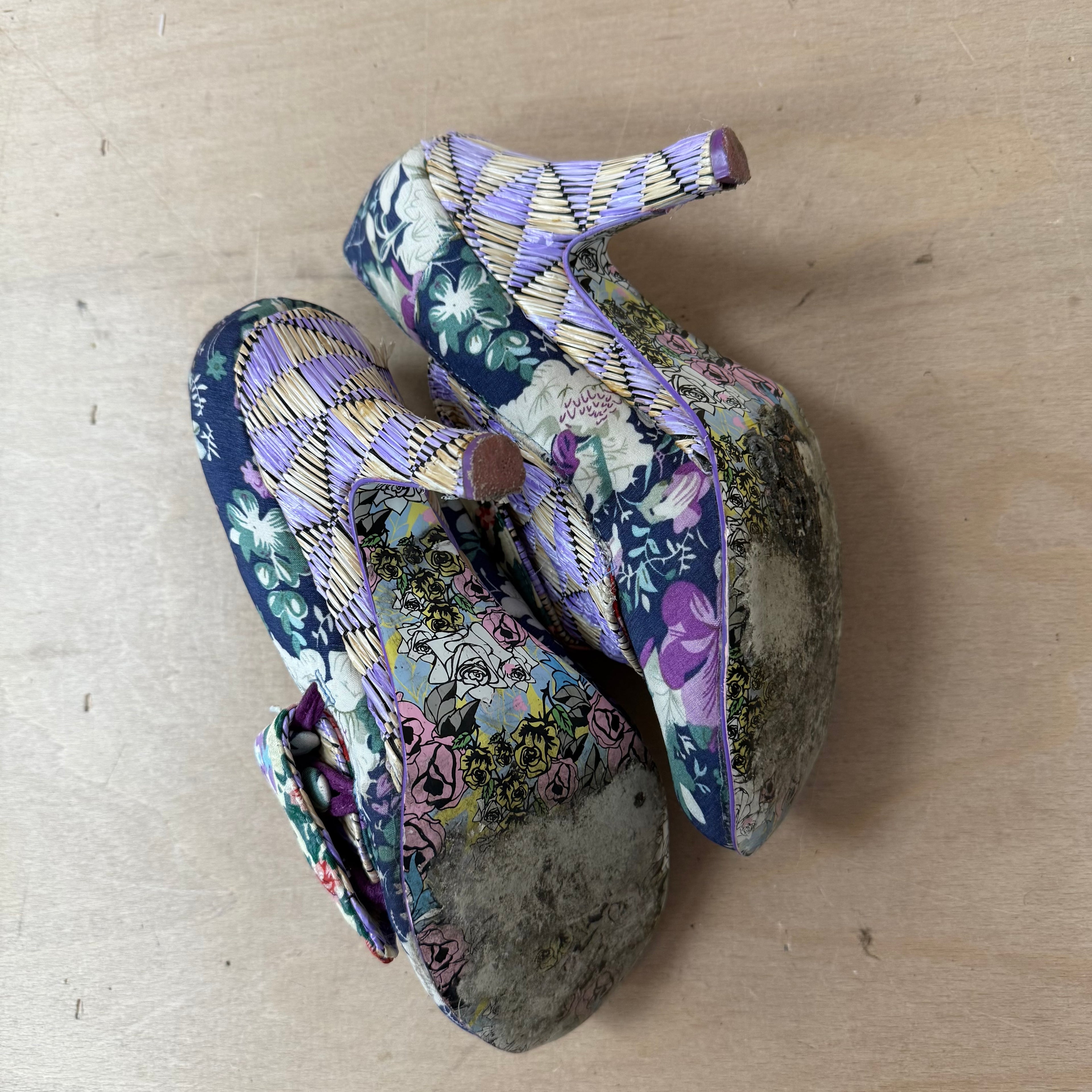 Irregular choice heels mutiny purple flick flack size 6