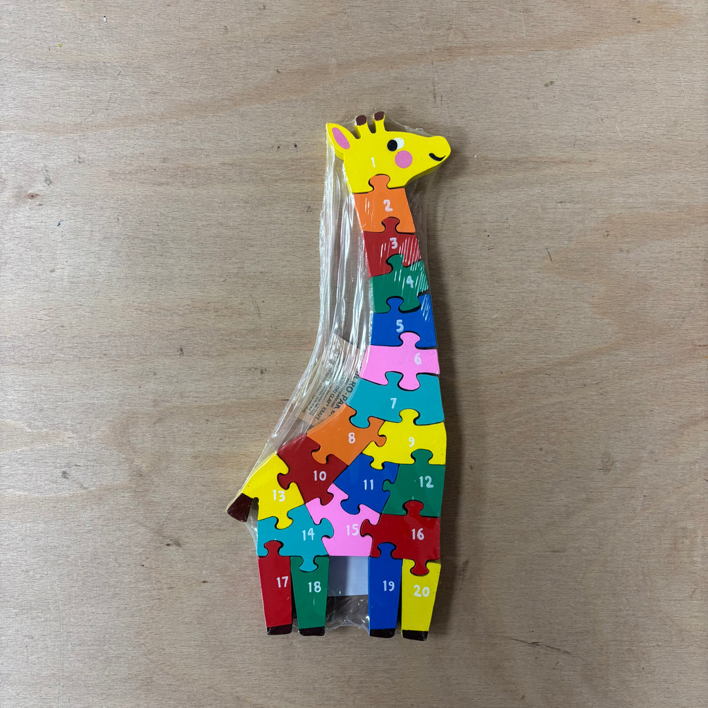 New colourful giraffe number puzzle for kids