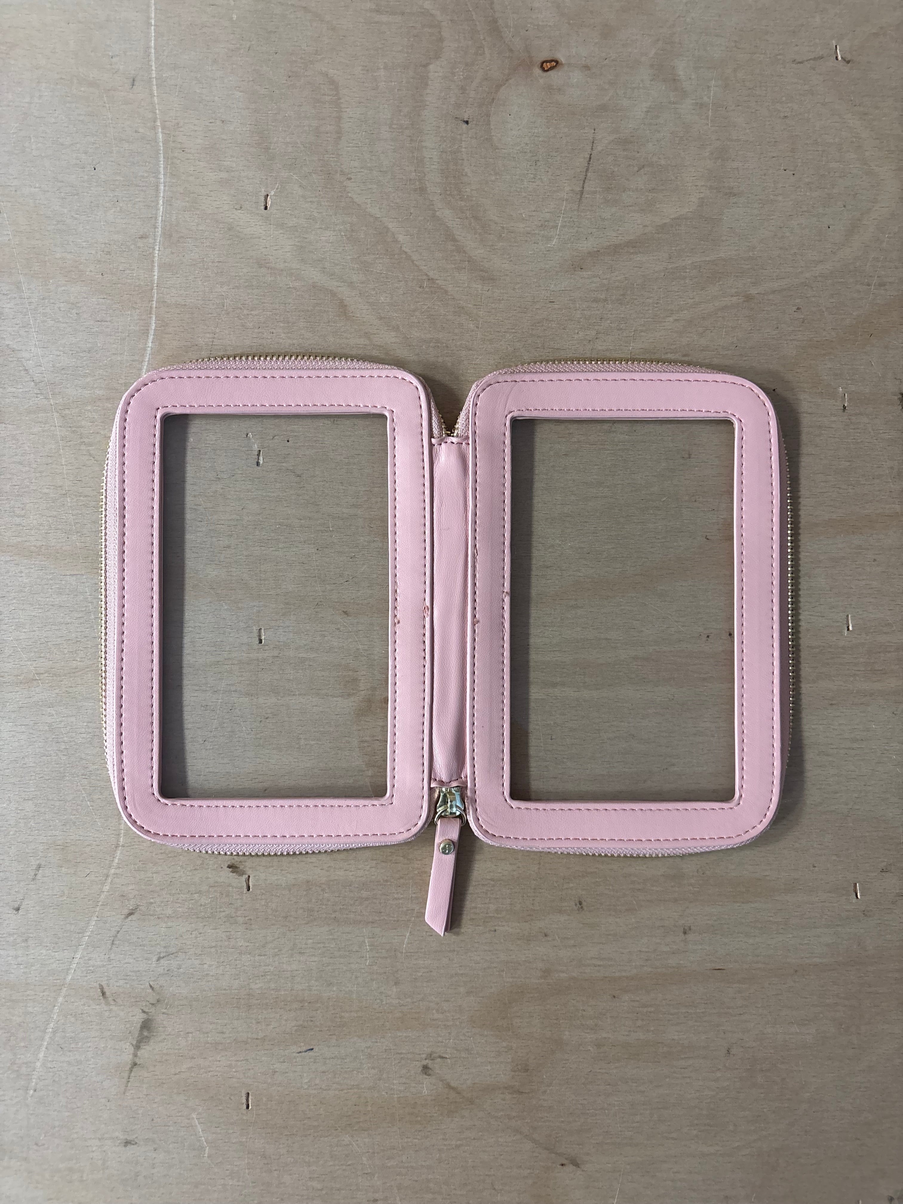 Stackers red and pink clear pouch set