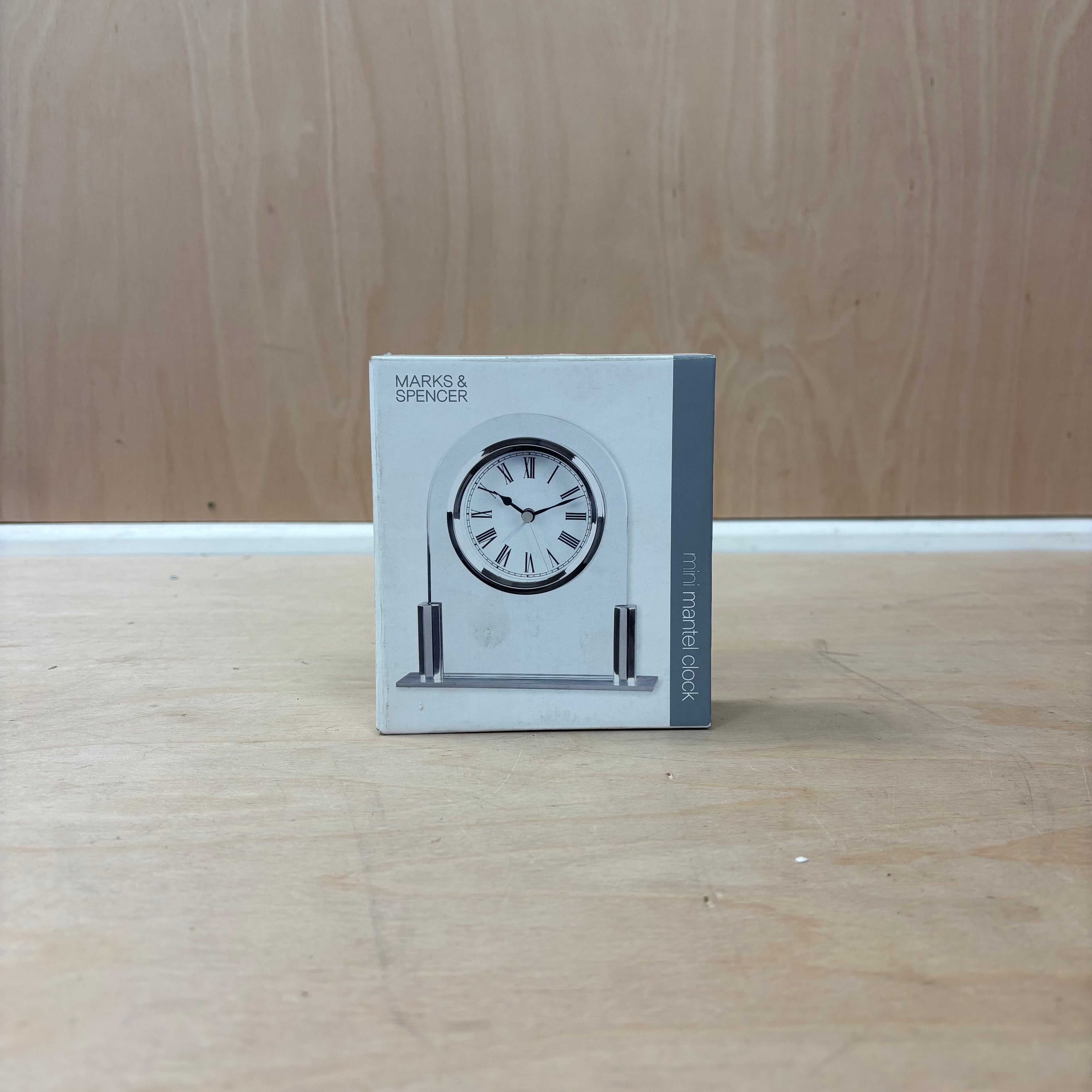 Marks & spencer mini alarm clock – silver & clear acrylic – new in box
