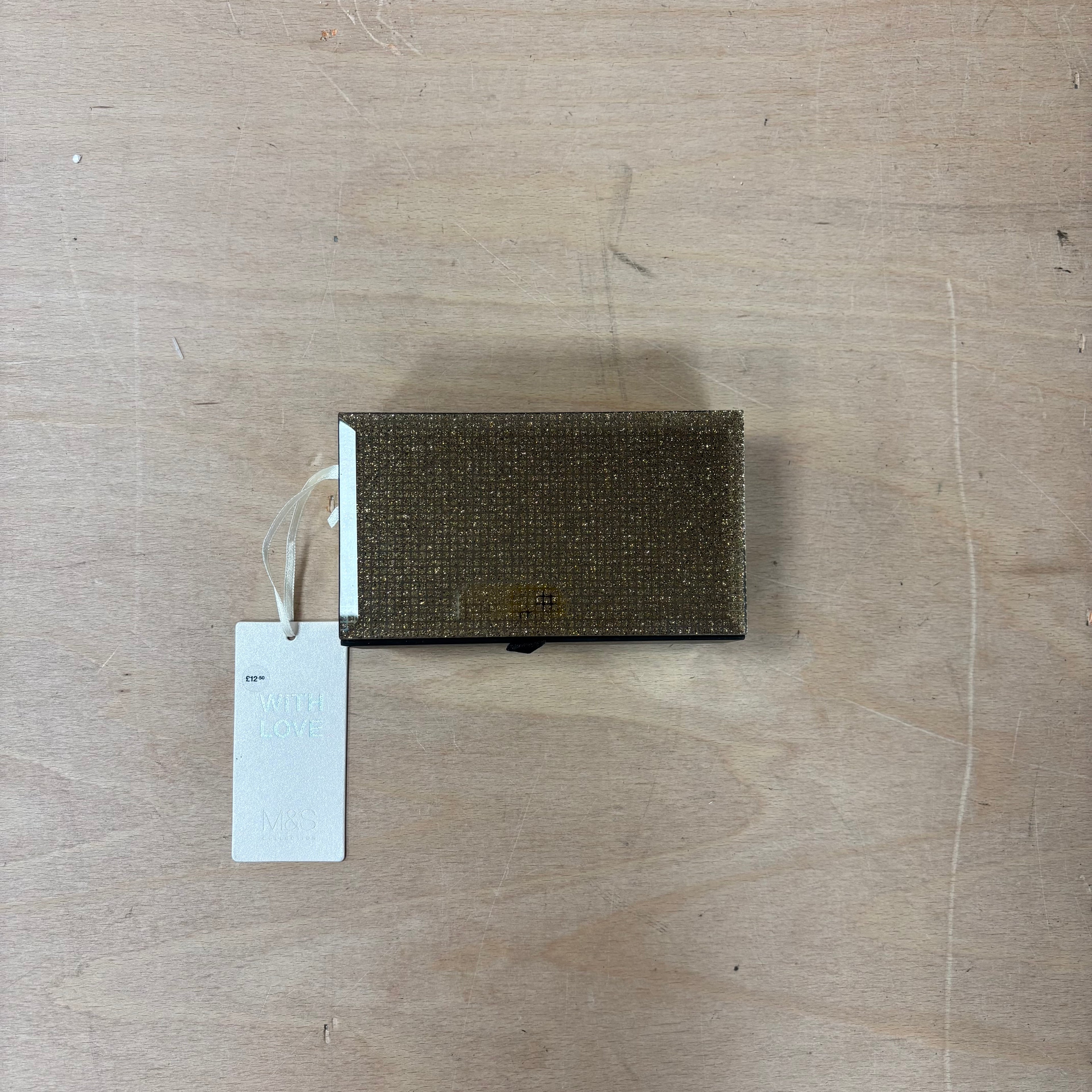 Marks & spencer with love range mirror design trinket/ jewellery box new