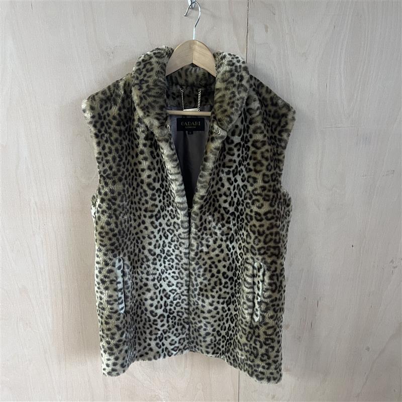 Cadari leopard print gilet size small