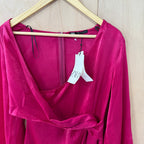 Zara pink berry tie side dress size small brand new