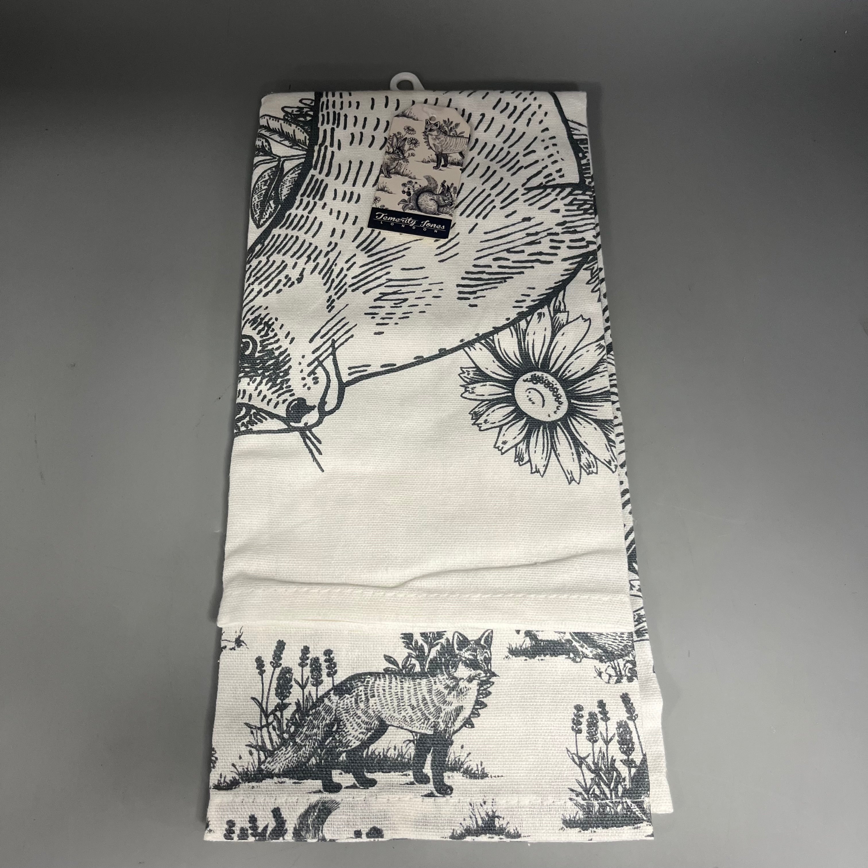 Woodland forest tea towel