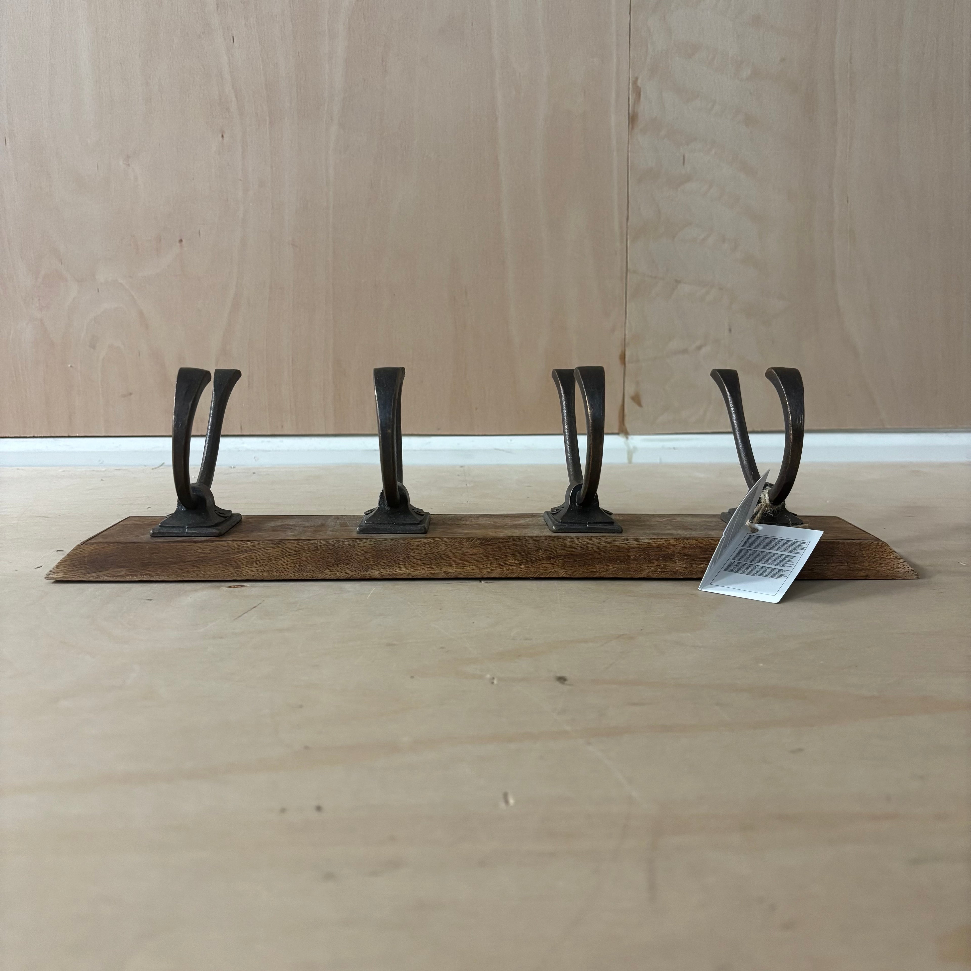Hooks with wooden base