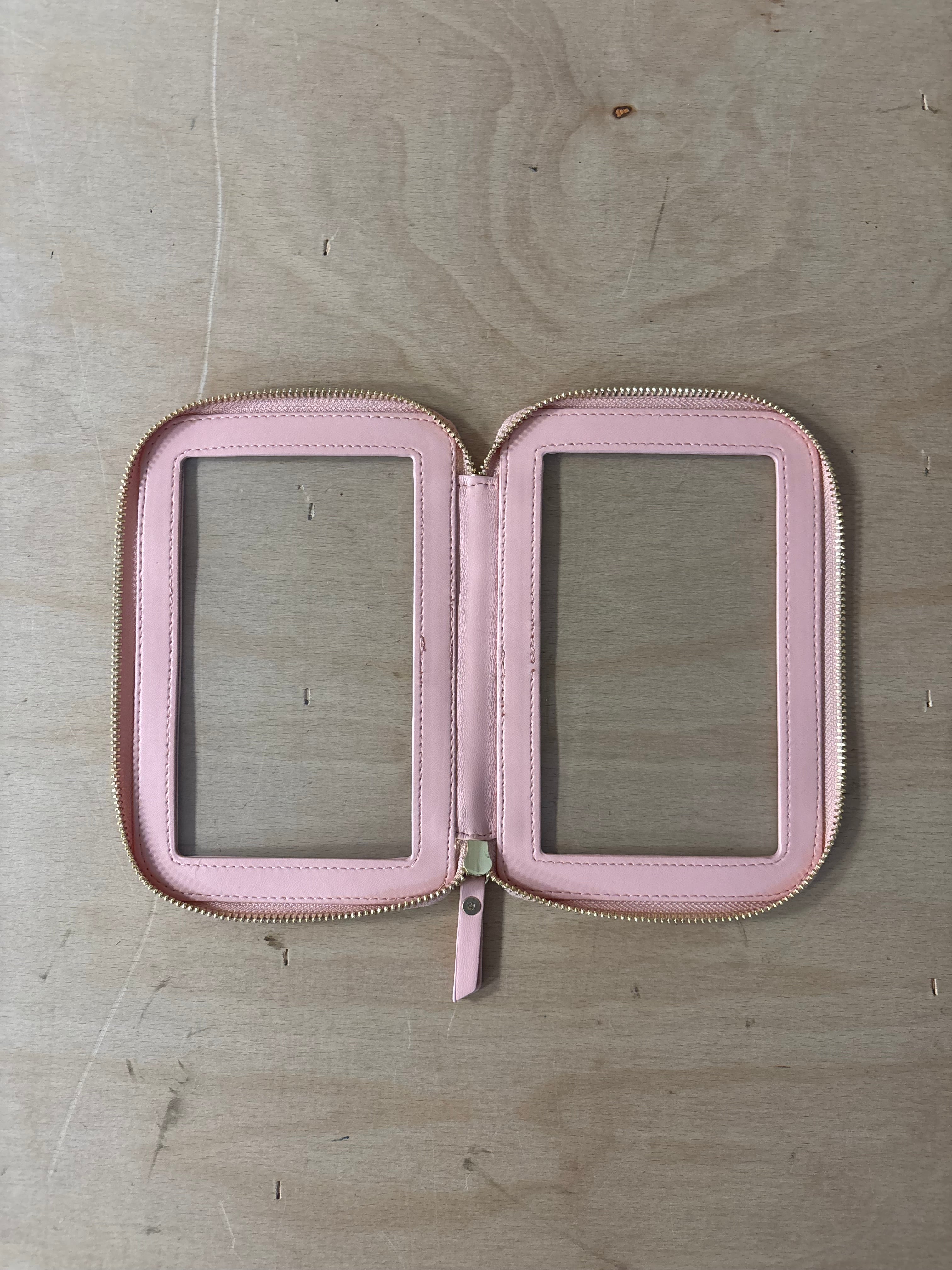 Stackers red and pink clear pouch set