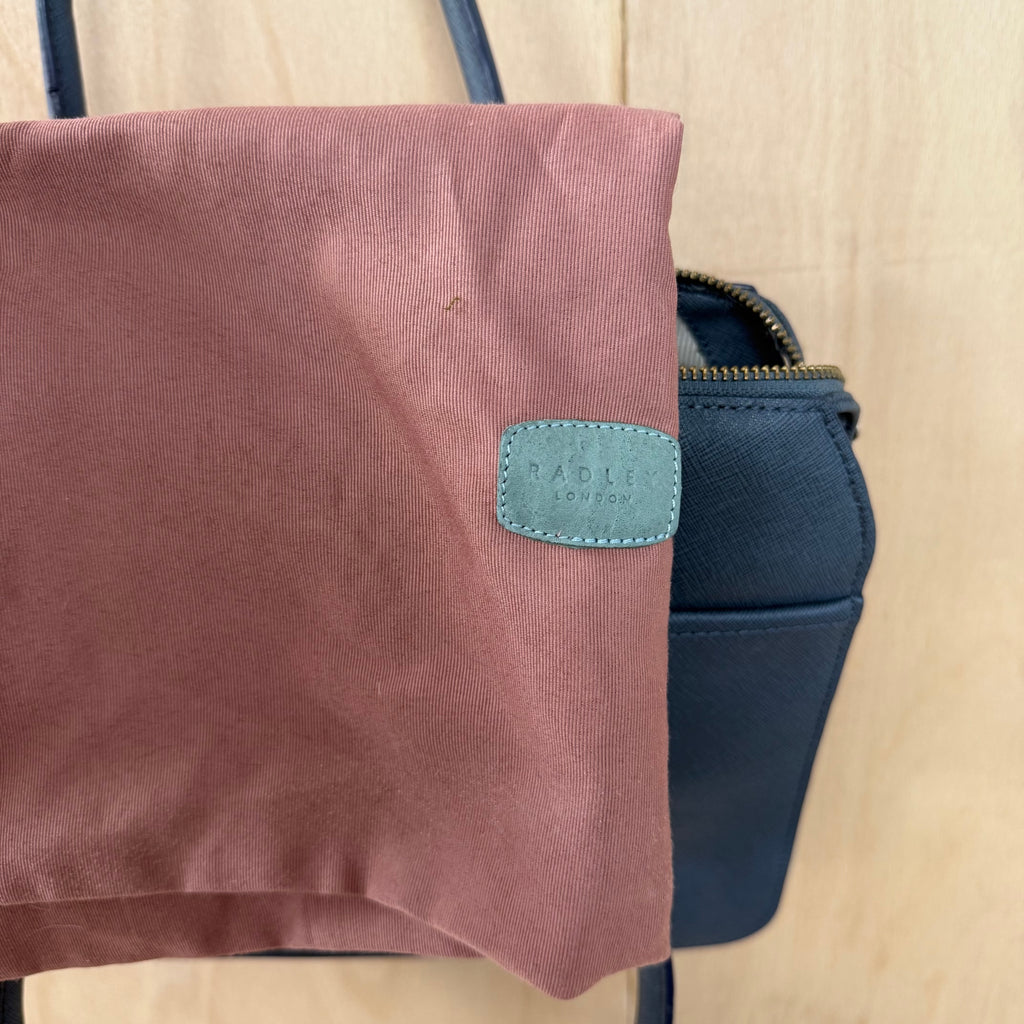 Radley leather blue double strap shoulder bag