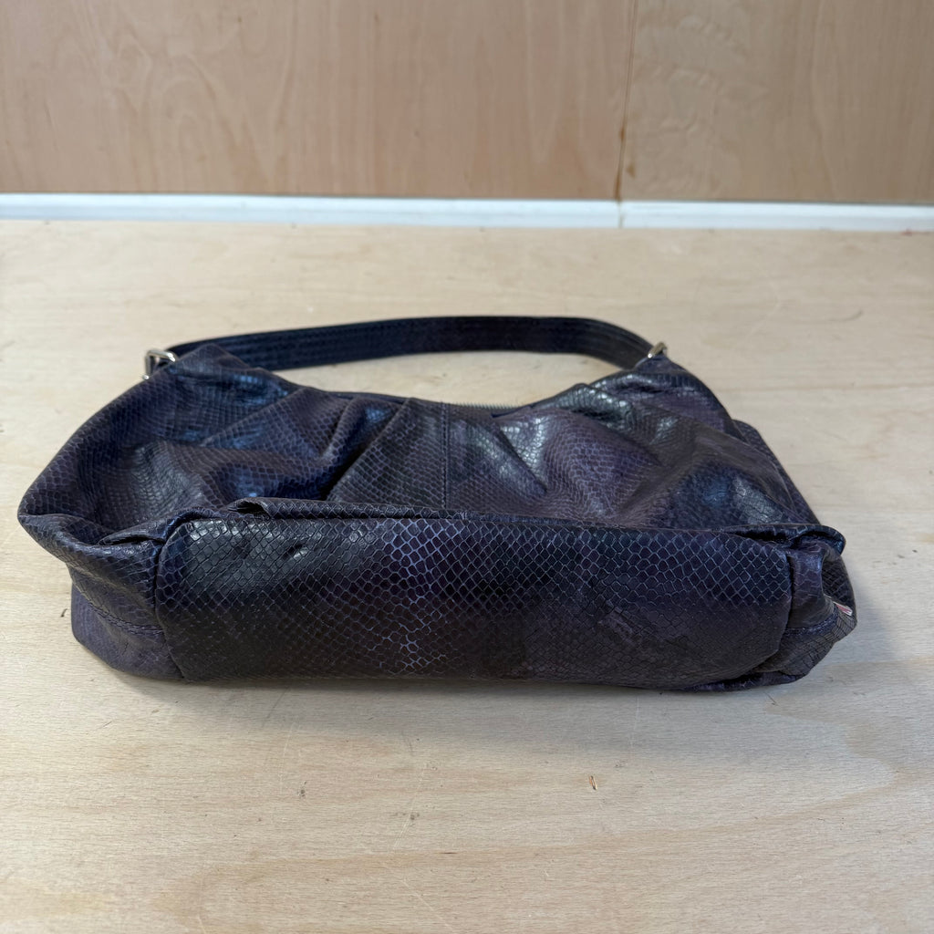 Calvin klein purple shoulder bag textured leather look