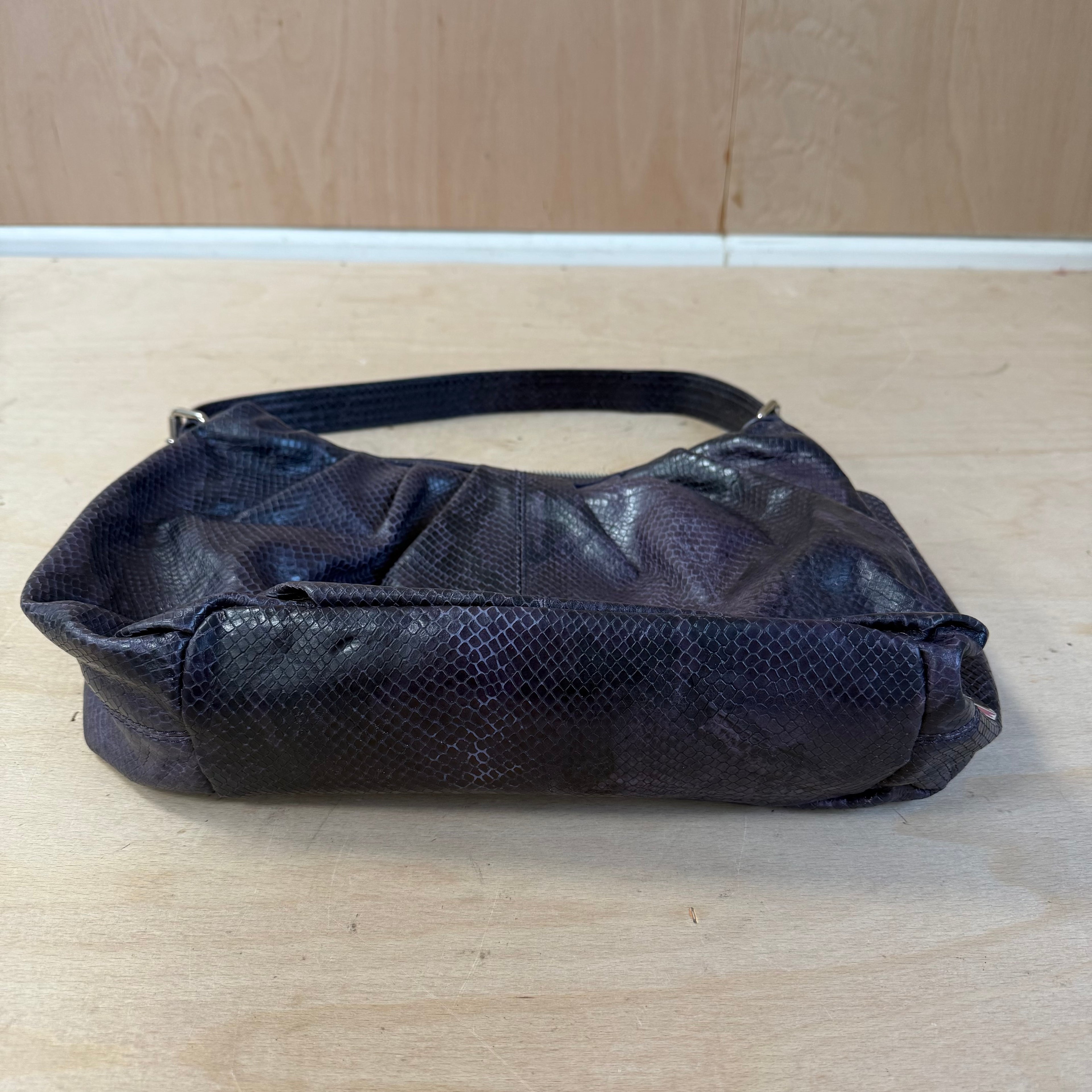 Calvin klein purple shoulder bag textured leather look