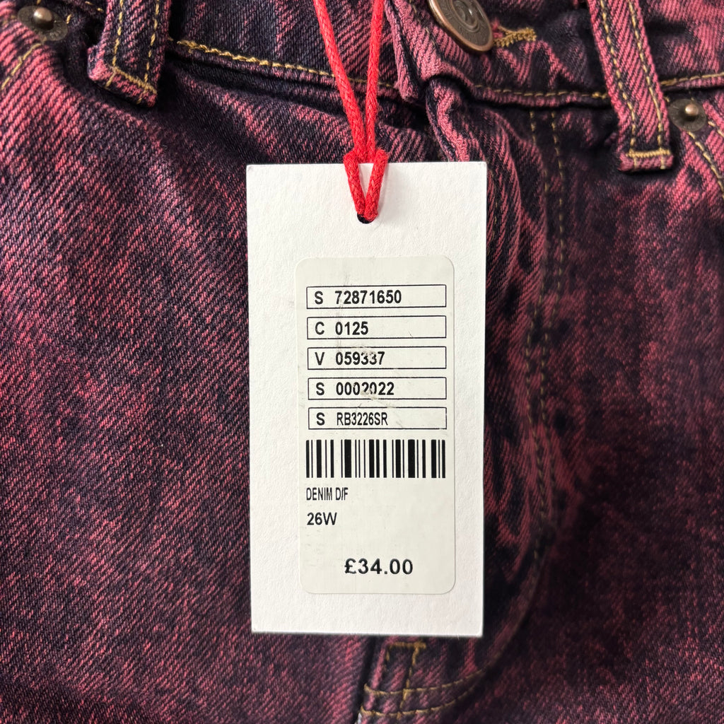 urban outfitters pink denim mini skirt 26w brand new
