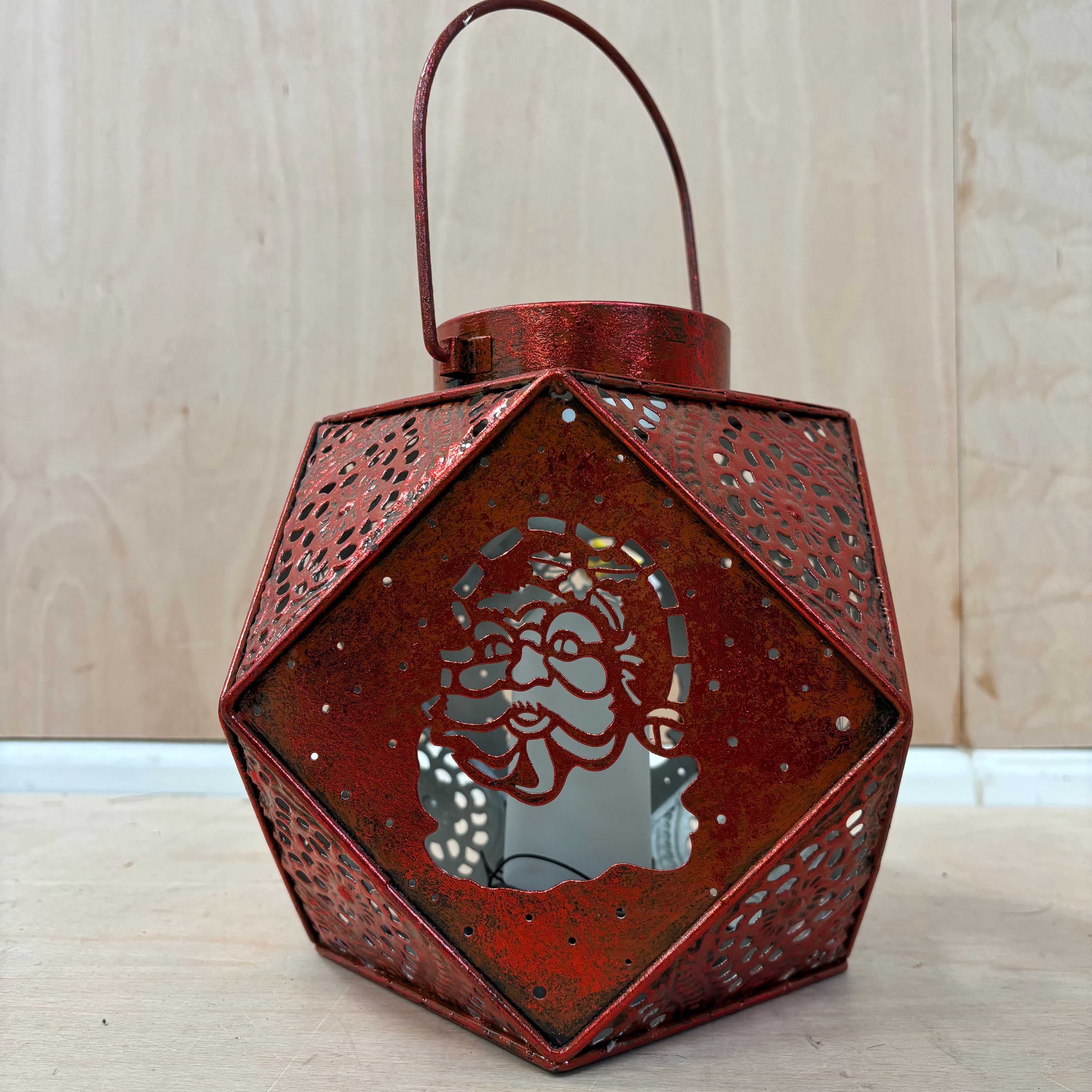 Christmas geometric santa lantern