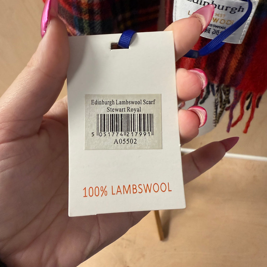 Edinburgh lambswool scarf red tartan brand new with tags