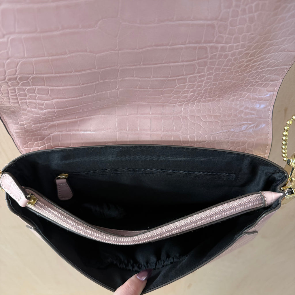 Jasper conran pink croc cross body saddle bag