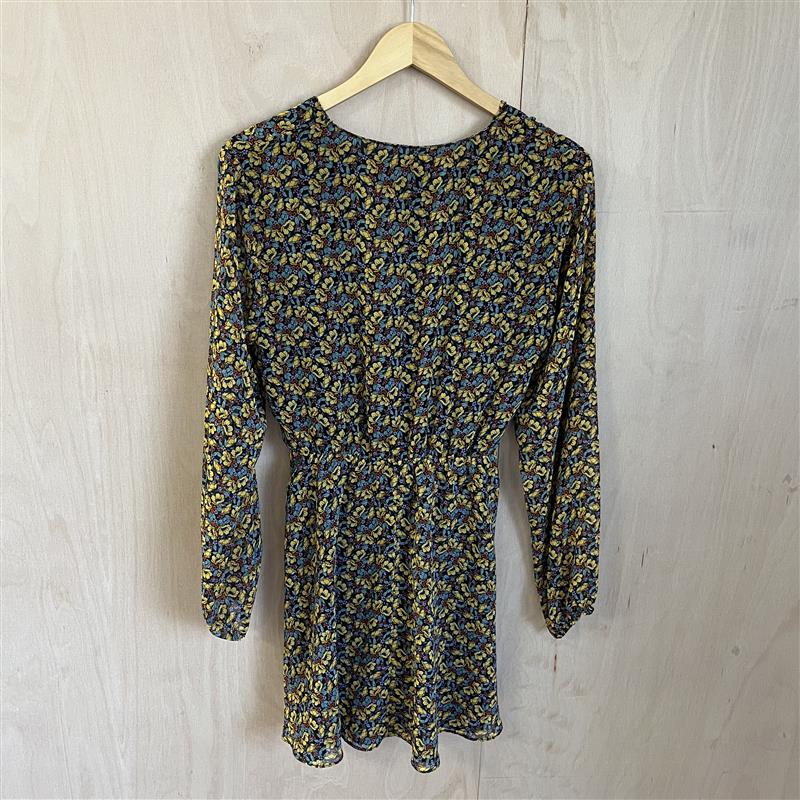 Zara yellow floral skater dress