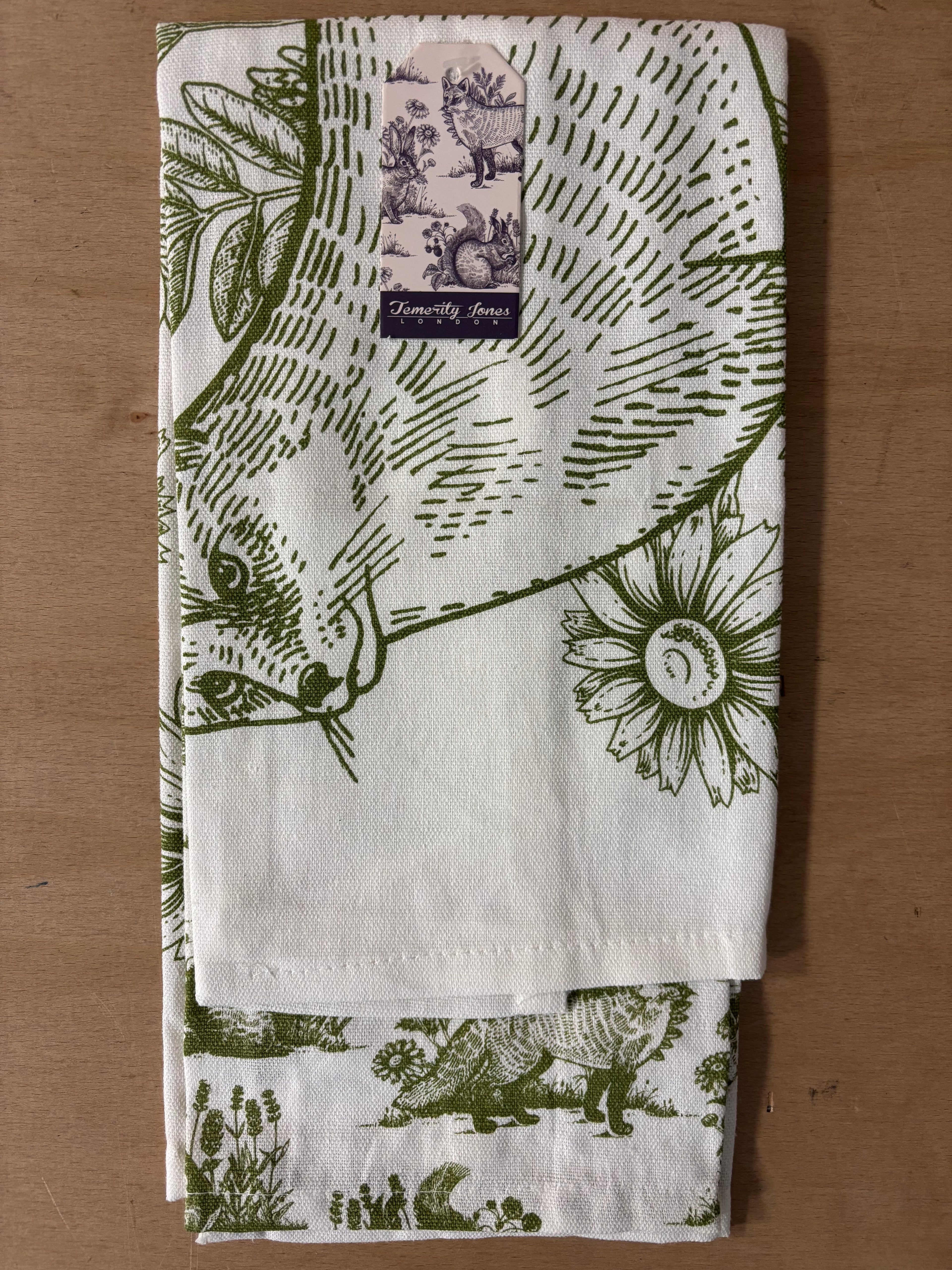 Woodland forest tea towel