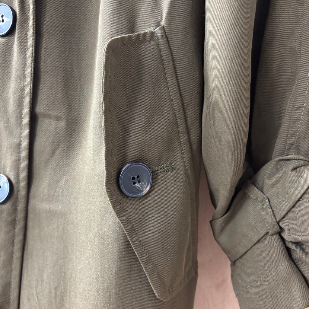 Zara outwear green trench coat size small